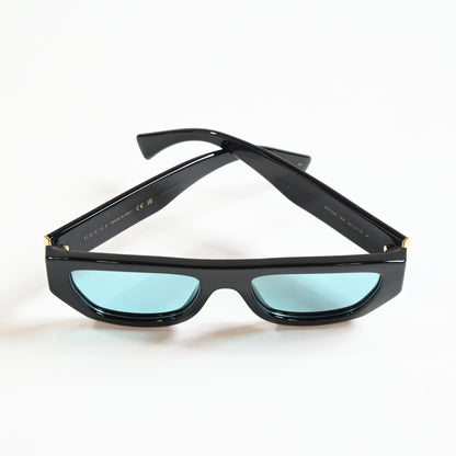 Gucci GG1134S 004 Mens Authentic Sunglasses Black/Teal, 53mm - New