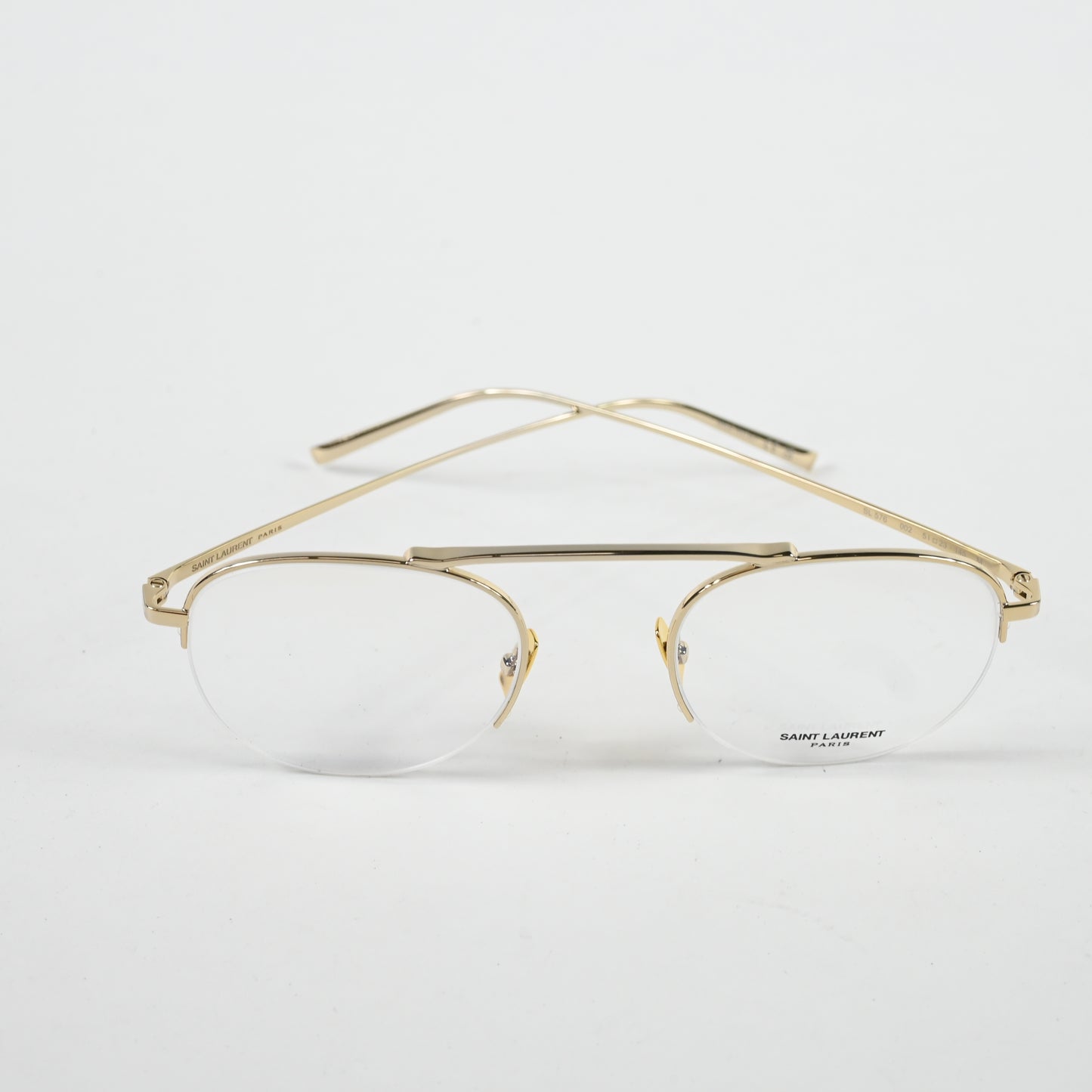 Yves Saint Laurent SL-576O 002 Unisex Authentic Eyeglasses Gold, 51mm - New