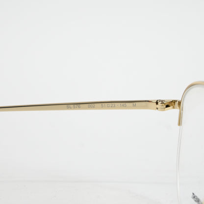 Yves Saint Laurent SL-576O 002 Unisex Authentic Eyeglasses Gold, 51mm - New