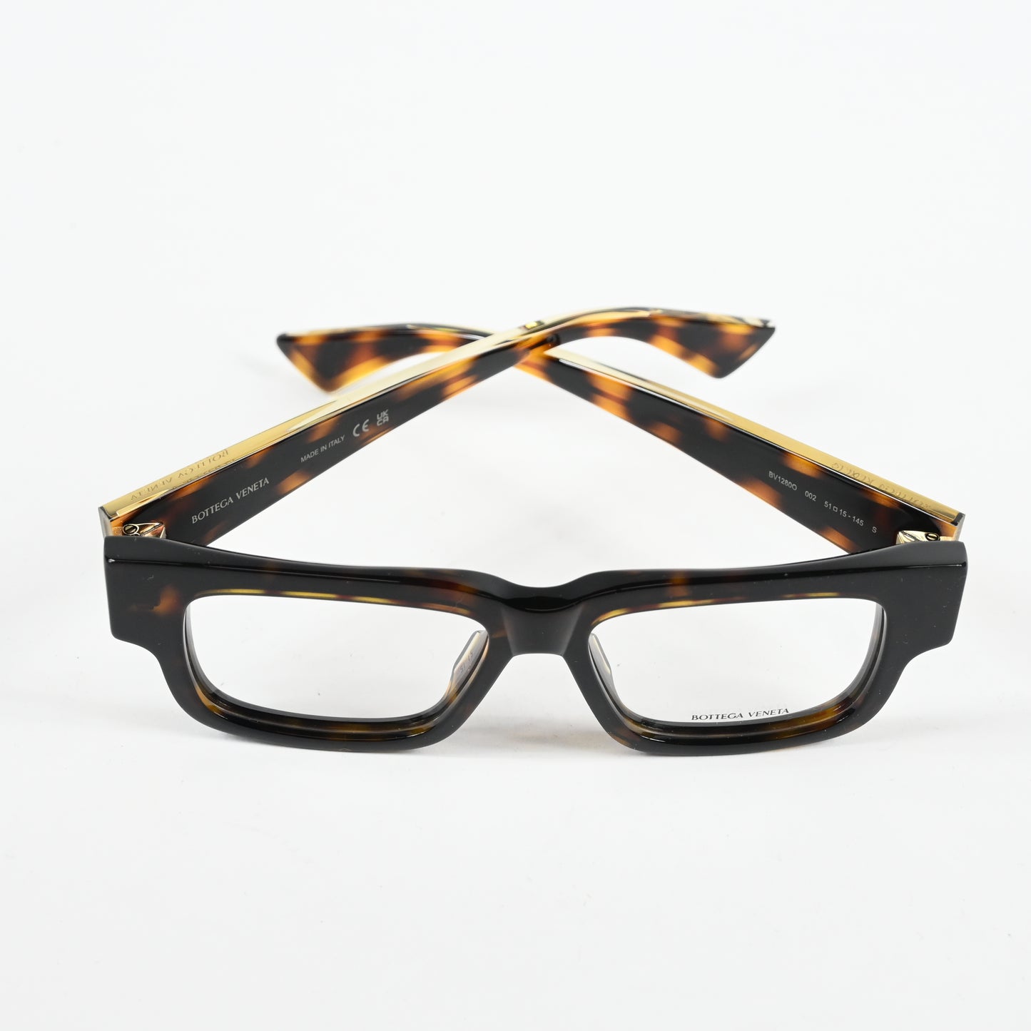 Bottega BV1280O 002 Womens Authentic Eyeglasses Havana/Gold, 51mm - New