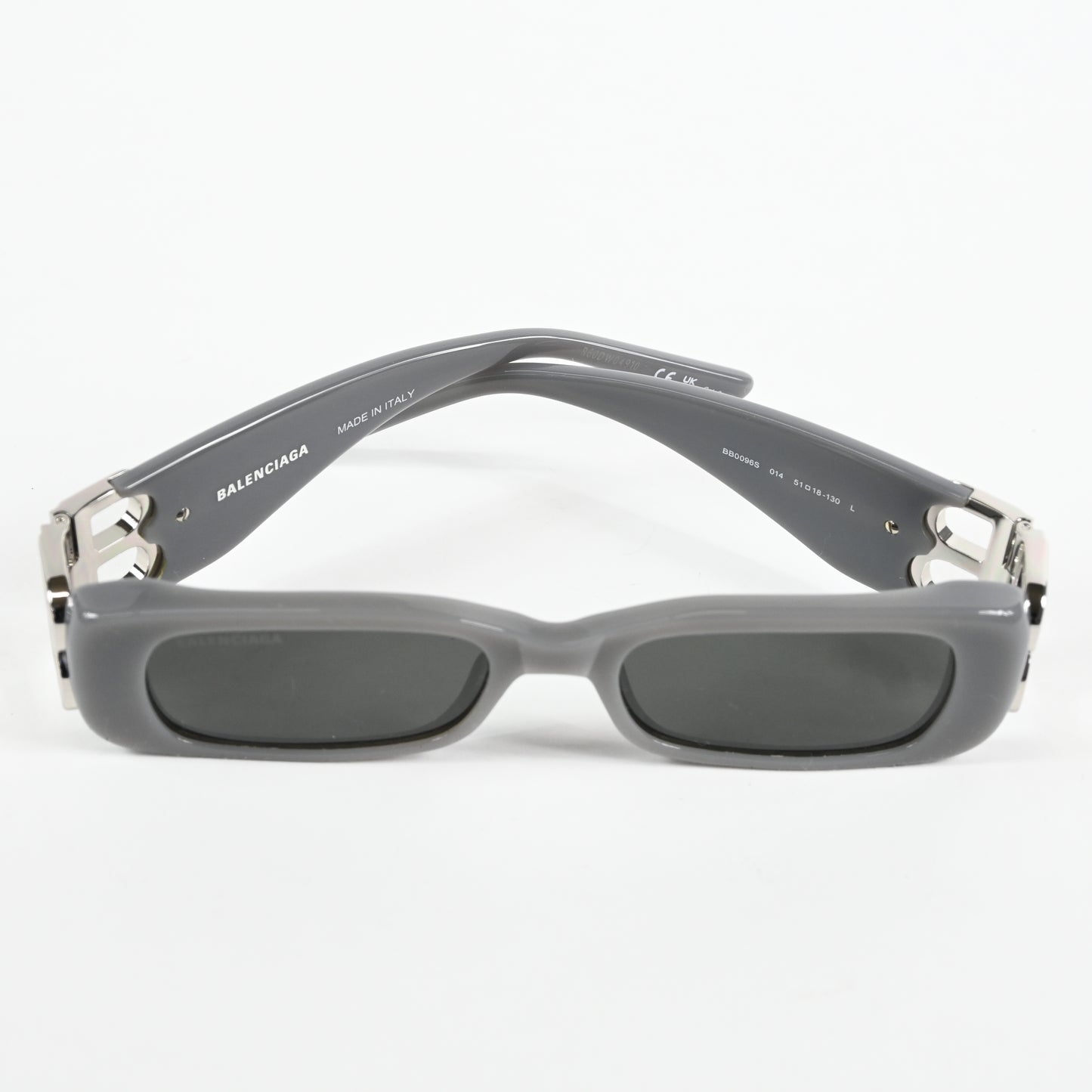 Balenciaga BB0096S 014 Womens Authentic Sunglasses Gray/Silver, 51mm - New