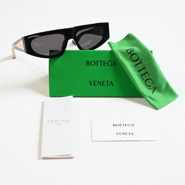 Bottega BV1277S 001 Womens Authentic Sunglasses Black/Gold, 57mm - New