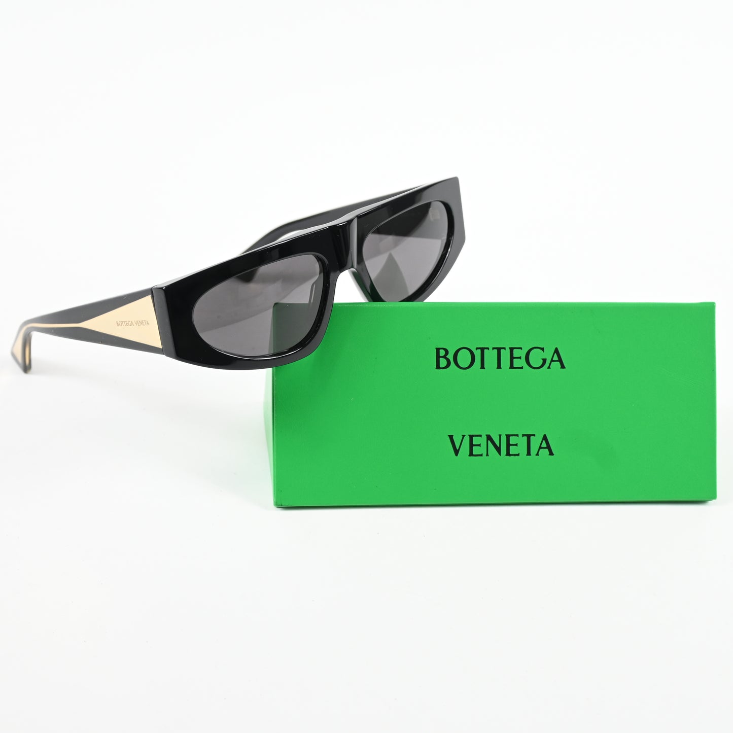 Bottega BV1277S 001 Womens Authentic Sunglasses Black/Gold, 57mm - New