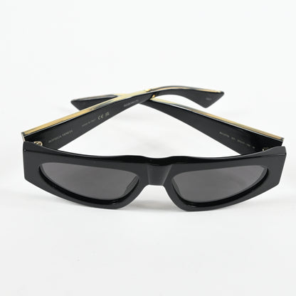 Bottega BV1277S 001 Womens Authentic Sunglasses Black/Gold, 57mm - New