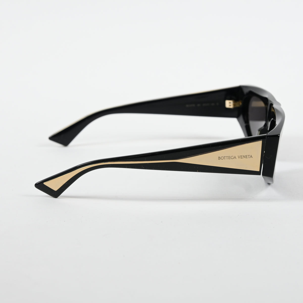 Bottega BV1277S 001 Womens Authentic Sunglasses Black/Gold, 57mm - New