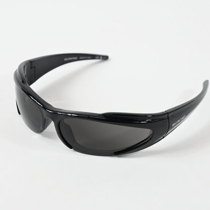 Balenciaga BB0253S 001 Unisex Authentic Sunglasses Black/Gray, 80mm - New