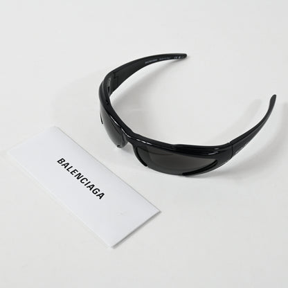 Balenciaga BB0253S 001 Unisex Authentic Sunglasses Black/Gray, 80mm - New