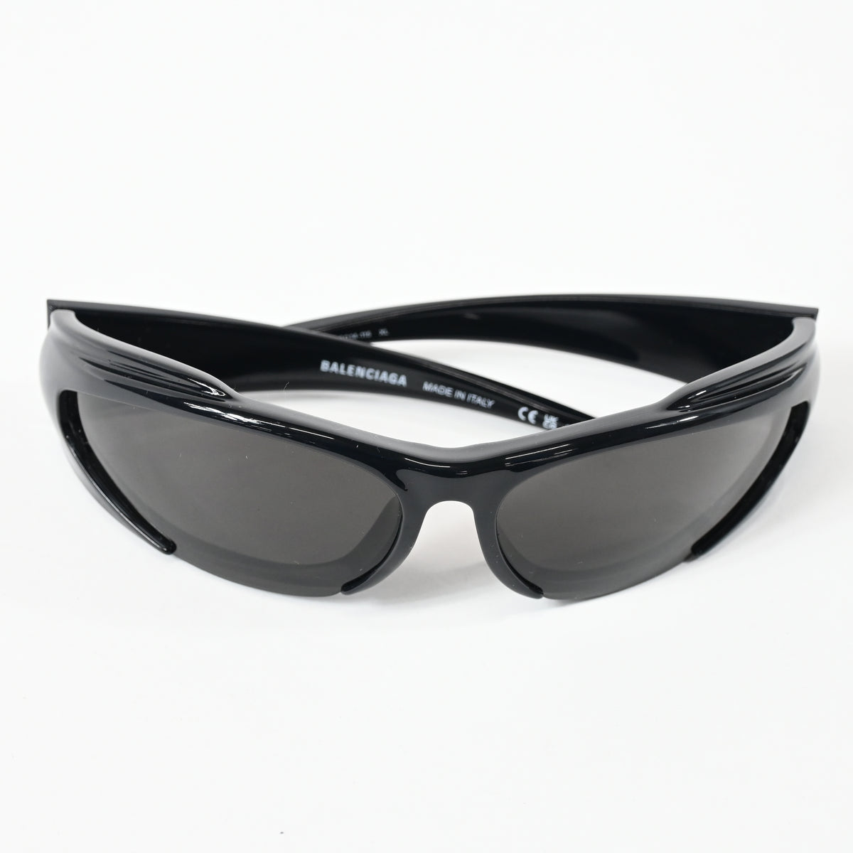Balenciaga BB0253S 001 Unisex Authentic Sunglasses Black/Gray, 80mm - New