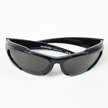 Balenciaga BB0253S 001 Unisex Authentic Sunglasses Black/Gray, 80mm - New