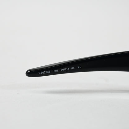 Balenciaga BB0253S 001 Unisex Authentic Sunglasses Black/Gray, 80mm - New