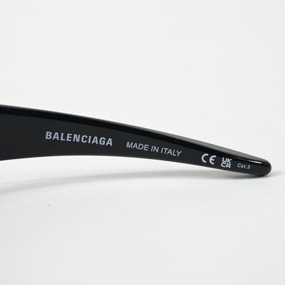 Balenciaga BB0253S 001 Unisex Authentic Sunglasses Black/Gray, 80mm - New