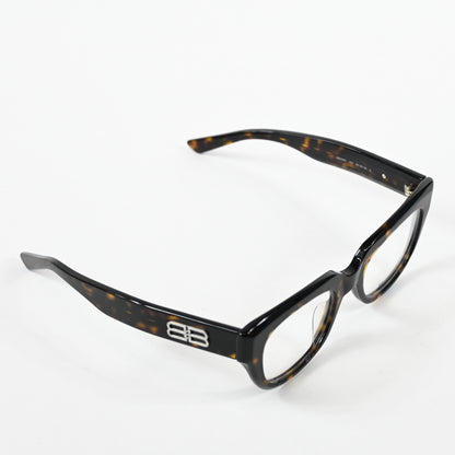 Balenciaga BB0239O 002 Unisex Authentic Eyeglasses Havana/Silver, 50mm - New