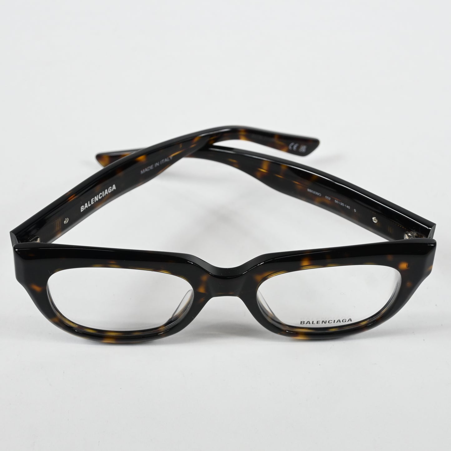 Balenciaga BB0239O 002 Unisex Authentic Eyeglasses Havana/Silver, 50mm - New