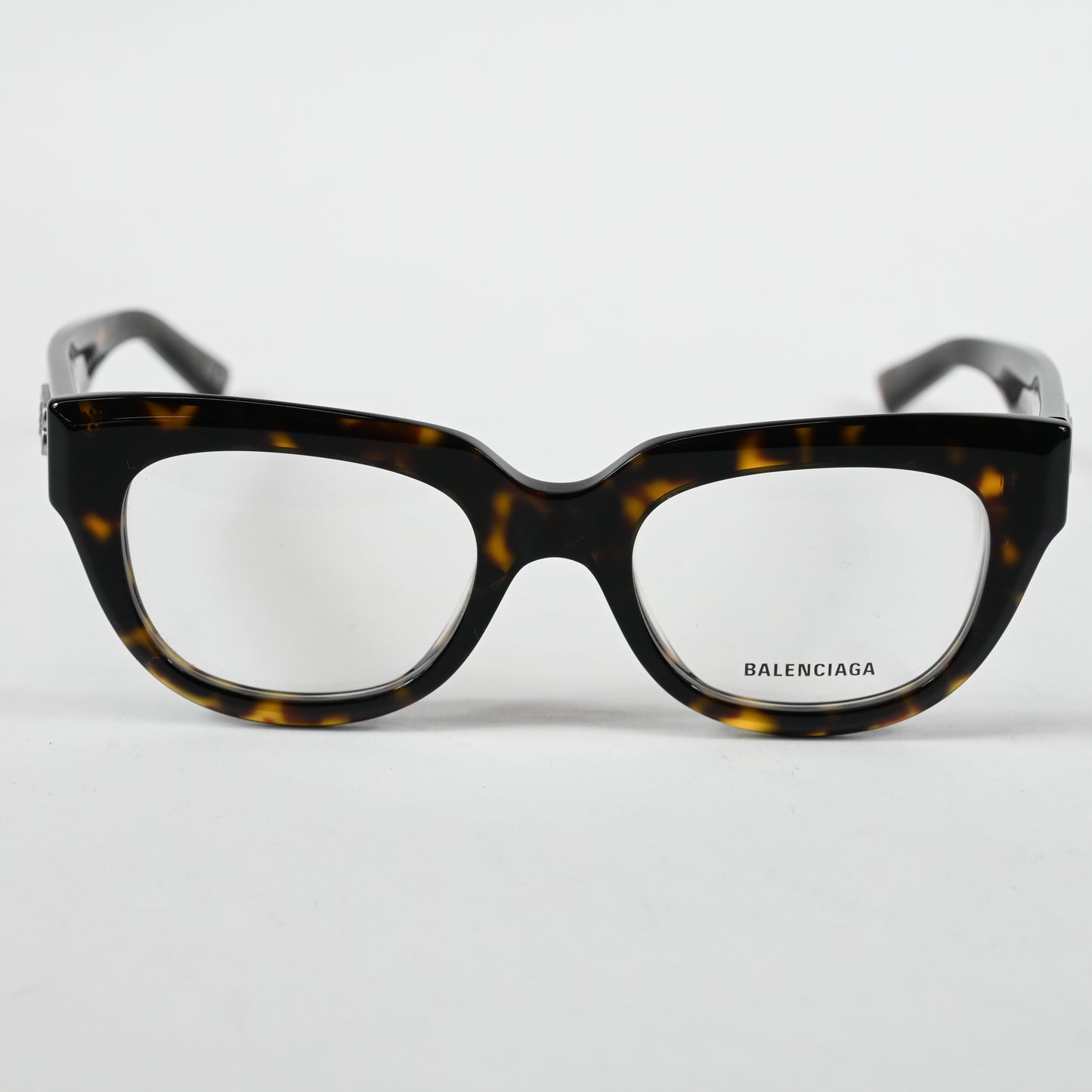Balenciaga BB0239O 002 Unisex Authentic Eyeglasses Havana/Silver, 50mm - New