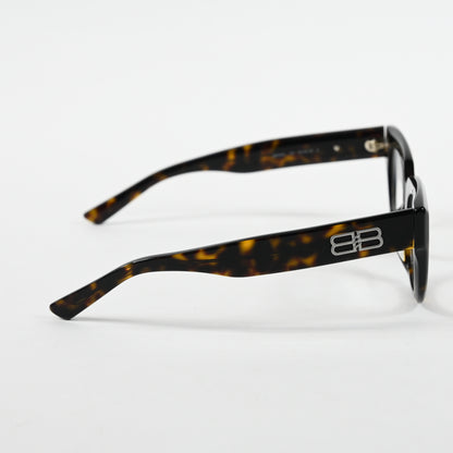 Balenciaga BB0239O 002 Unisex Authentic Eyeglasses Havana/Silver, 50mm - New