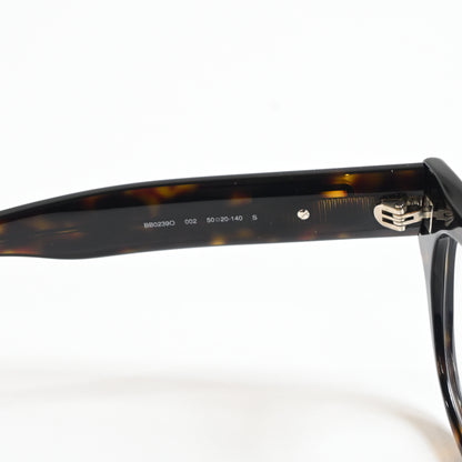 Balenciaga BB0239O 002 Unisex Authentic Eyeglasses Havana/Silver, 50mm - New