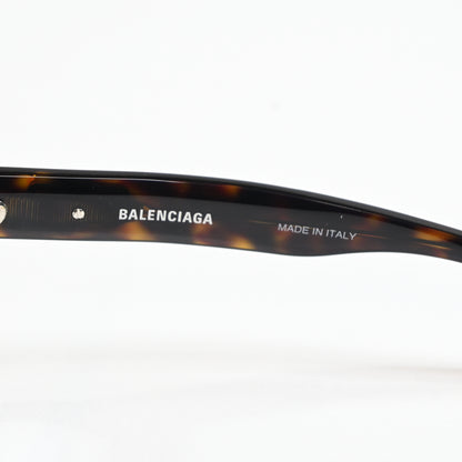 Balenciaga BB0239O 002 Unisex Authentic Eyeglasses Havana/Silver, 50mm - New