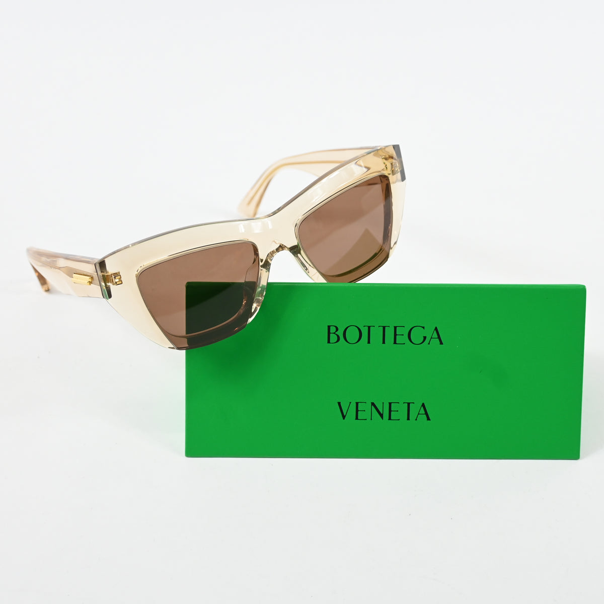 Bottega BV1218S 003 Womens Authentic Sunglasses Clear Beige, 52mm - New