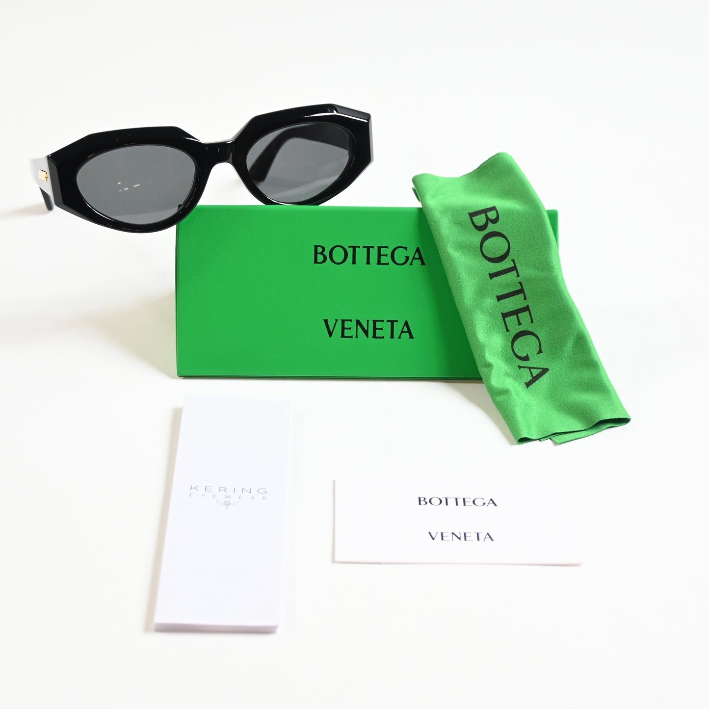 Bottega BV1031S 001 Womens Authentic Sunglasses Black/Gold, 52mm - New