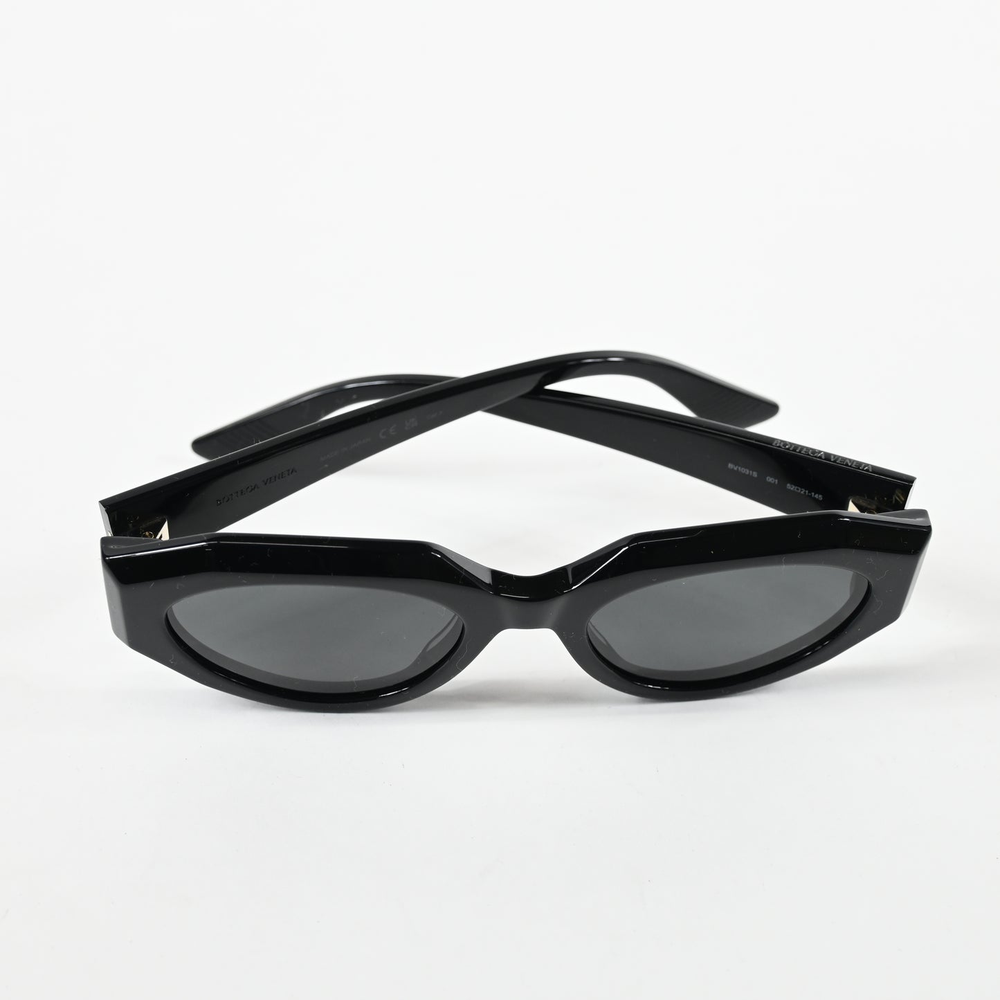 Bottega BV1031S 001 Womens Authentic Sunglasses Black/Gold, 52mm - New