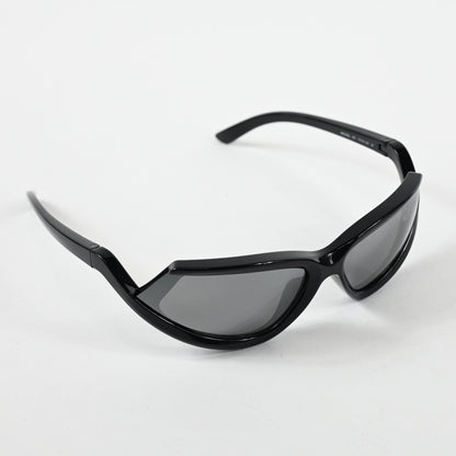 Balenciaga BB0289S 001 Unisex Authentic Sunglasses Black/Silver, 71mm - New