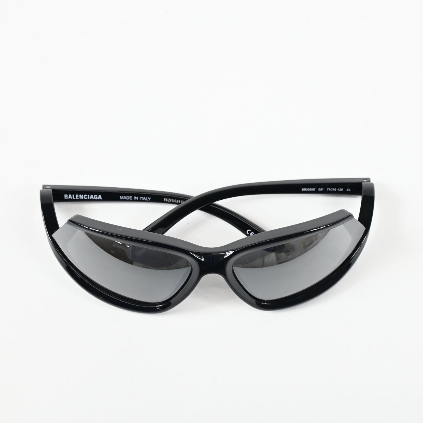 Balenciaga BB0289S 001 Unisex Authentic Sunglasses Black/Silver, 71mm - New