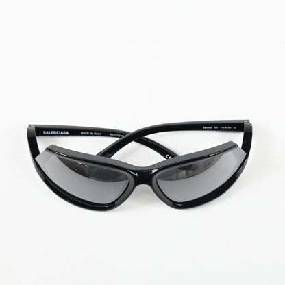 Balenciaga BB0289S 001 Unisex Authentic Sunglasses Black/Silver, 71mm - New