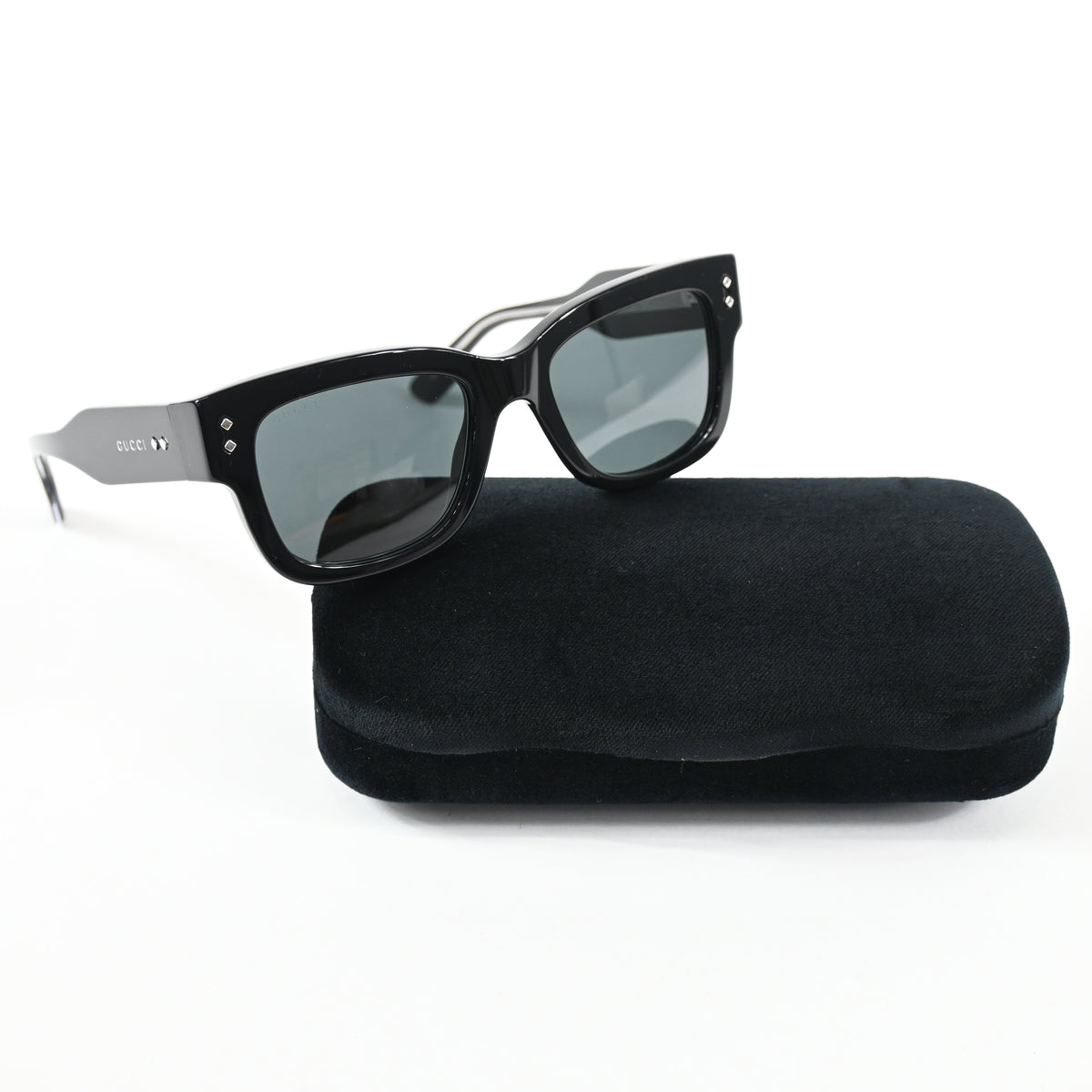Gucci GG1217S 001 Mens Authentic Sunglasses Black/Gray, 53mm - New