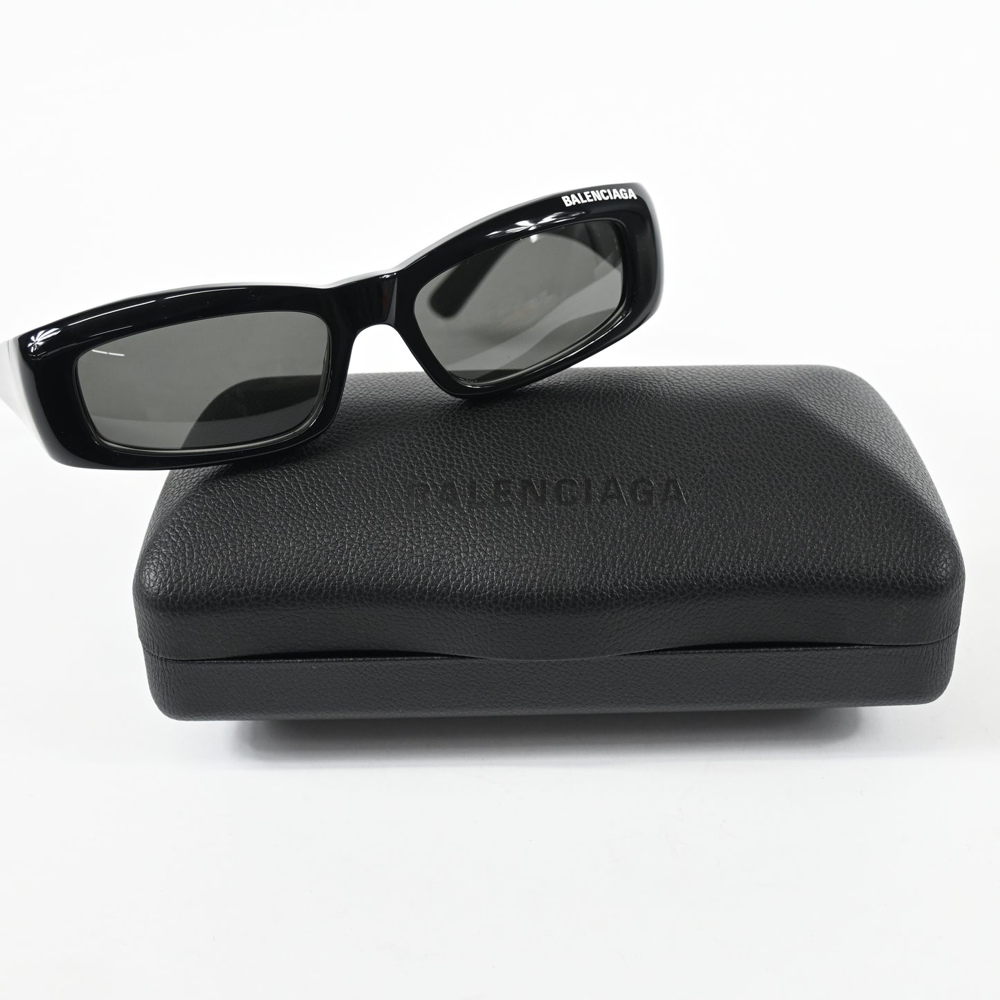 Balenciaga BB0266S 001 Unisex Authentic Sunglasses Black/Gray, 57mm - New