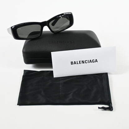Balenciaga BB0266S 001 Unisex Authentic Sunglasses Black/Gray, 57mm - New