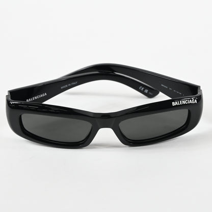 Balenciaga BB0266S 001 Unisex Authentic Sunglasses Black/Gray, 57mm - New