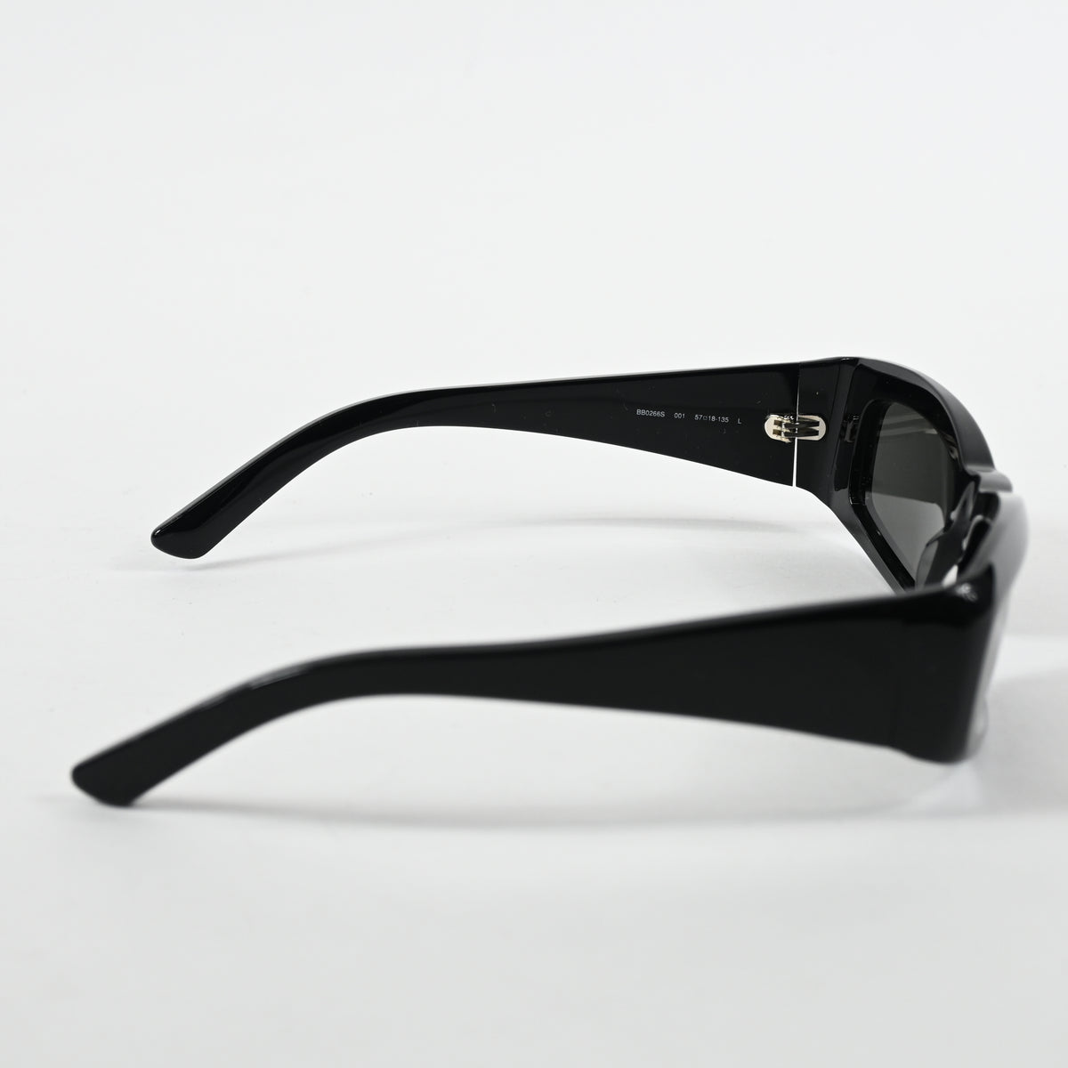 Balenciaga BB0266S 001 Unisex Authentic Sunglasses Black/Gray, 57mm - New