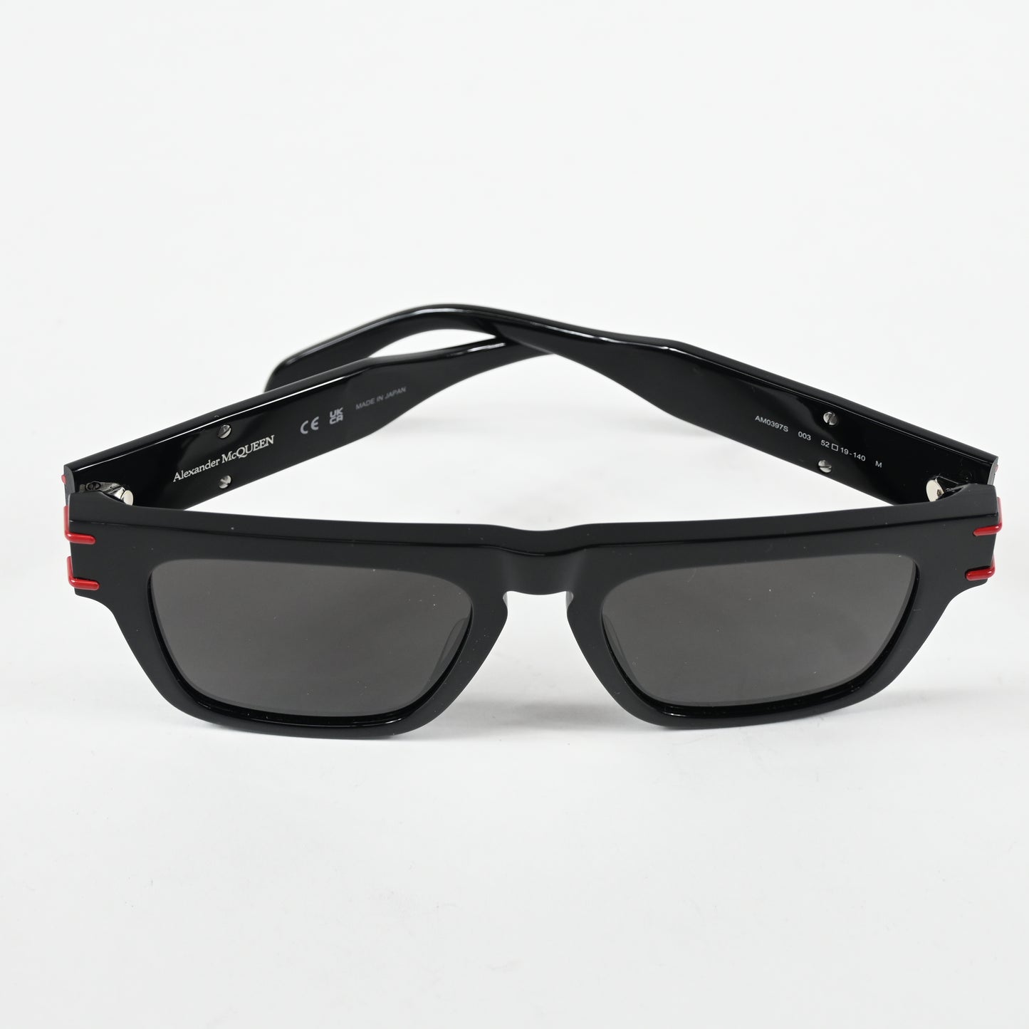 Alexander Mcqueen AM0397S 003 Mens Authentic Sunglasses Black/Gray, 52mm - New