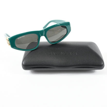 Balenciaga BB0095S 005 Womens Authentic Sunglasses Green/Gold, 53mm - New