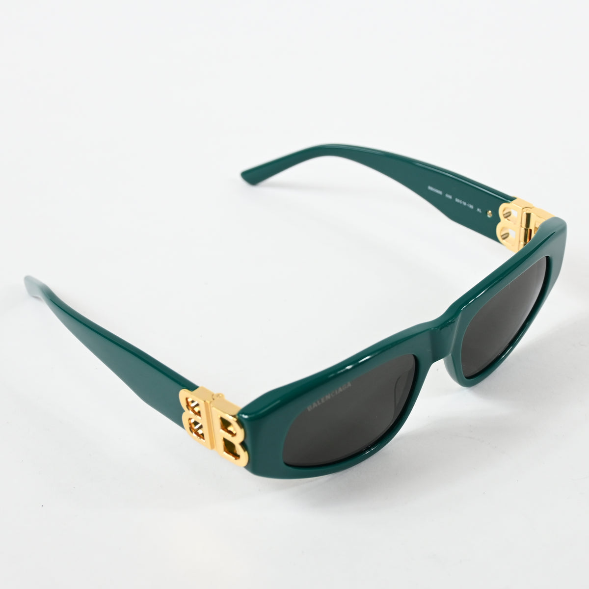 Balenciaga BB0095S 005 Womens Authentic Sunglasses Green/Gold, 53mm - New