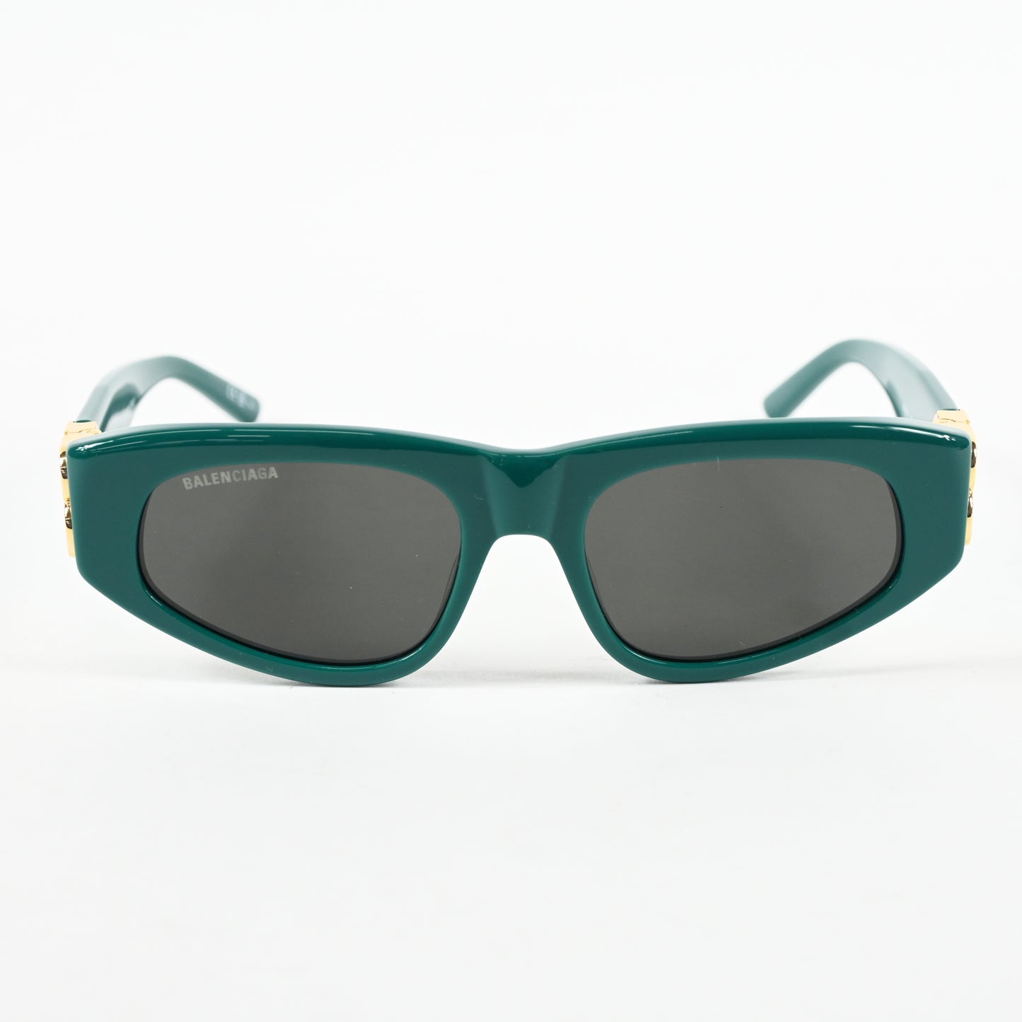 Balenciaga BB0095S 005 Womens Authentic Sunglasses Green/Gold, 53mm - New