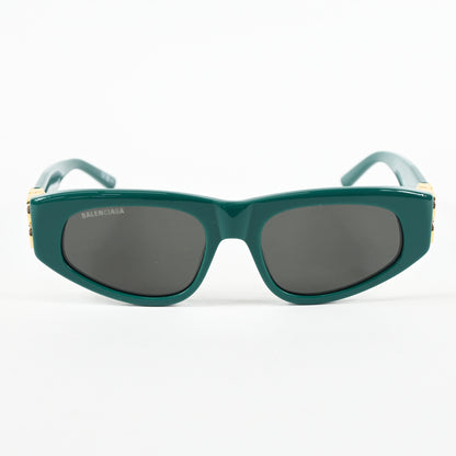 Balenciaga BB0095S 005 Womens Authentic Sunglasses Green/Gold, 53mm - New