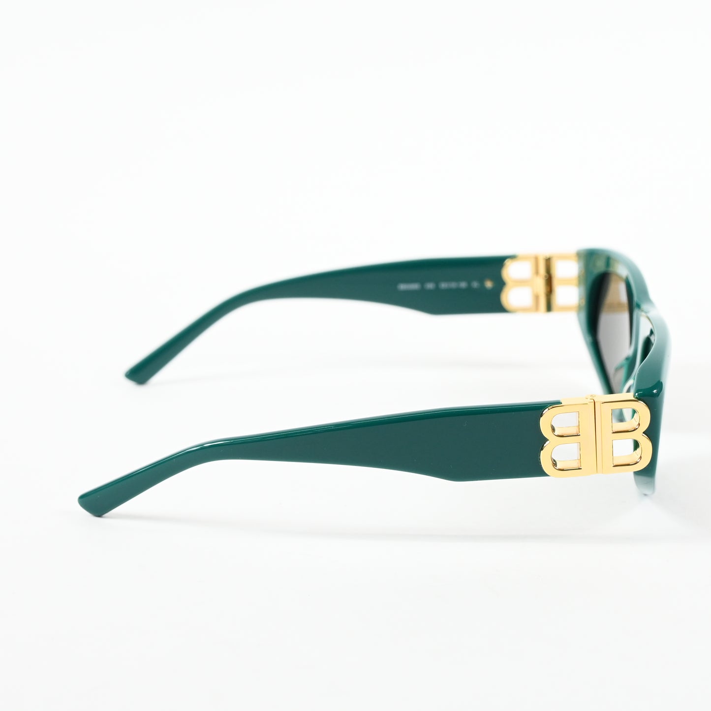 Balenciaga BB0095S 005 Womens Authentic Sunglasses Green/Gold, 53mm - New