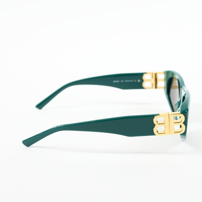 Balenciaga BB0095S 005 Womens Authentic Sunglasses Green/Gold, 53mm - New
