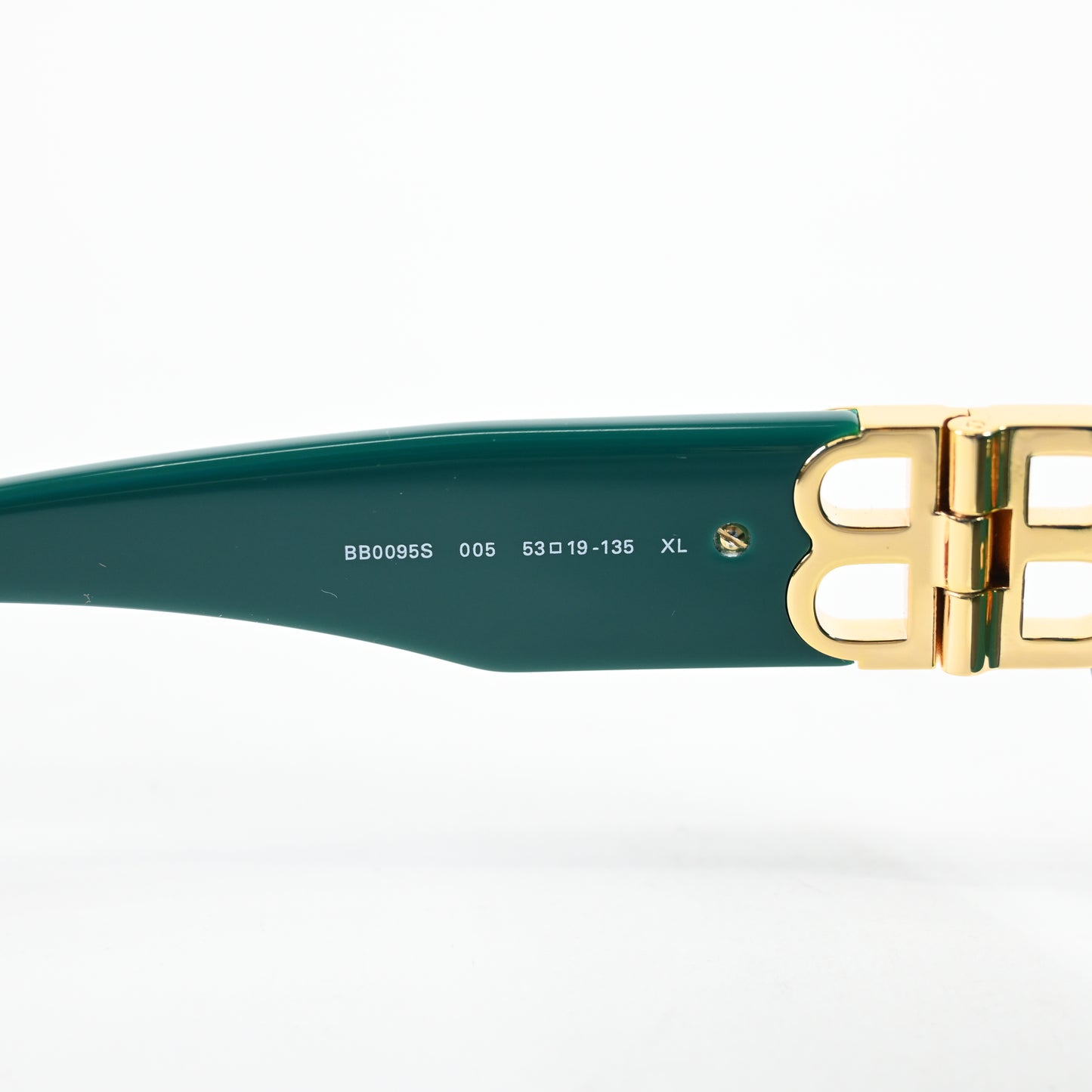 Balenciaga BB0095S 005 Womens Authentic Sunglasses Green/Gold, 53mm - New