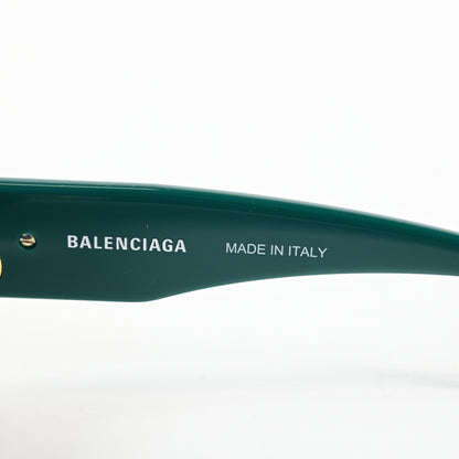 Balenciaga BB0095S 005 Womens Authentic Sunglasses Green/Gold, 53mm - New