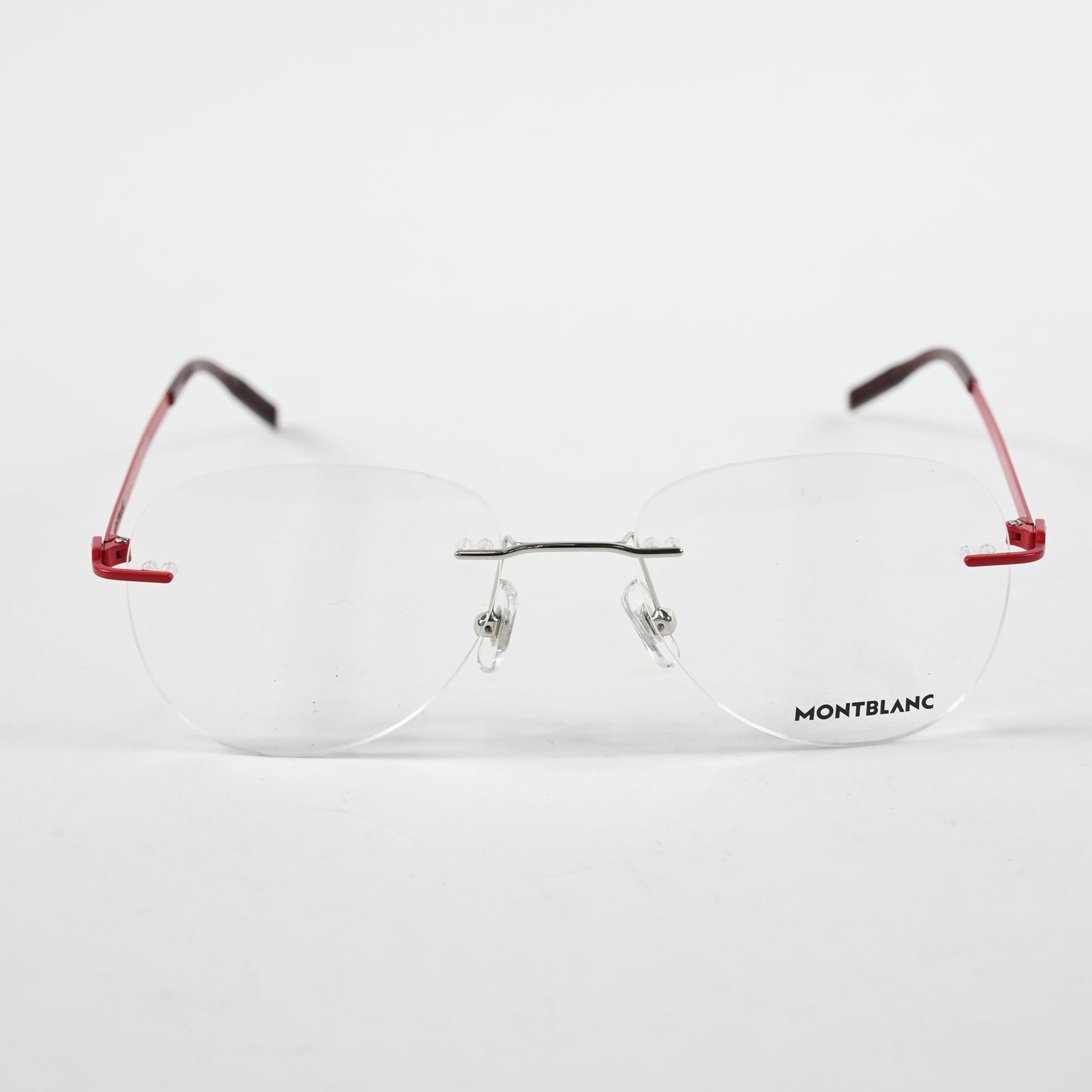 Montblanc MB0283O 004 Mens Authentic Eyeglasses Red/Silver, 55mm - New