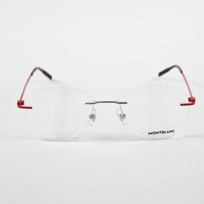 Montblanc MB0283O 004 Mens Authentic Eyeglasses Red/Silver, 55mm - New