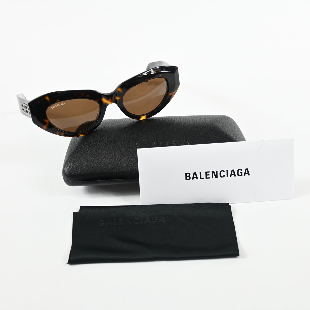 Balenciaga BB0236S 002 Womens Authentic Sunglasses Havana/Brown, 52mm - New