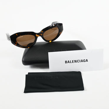 Balenciaga BB0236S 002 Womens Authentic Sunglasses Havana/Brown, 52mm - New