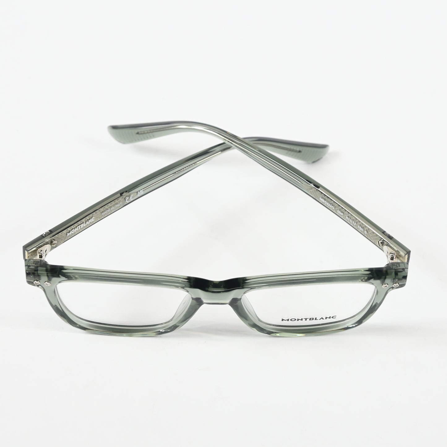Montblanc MB0322O 004 Mens Authentic Eyeglasses Clear Gray, 51mm - New