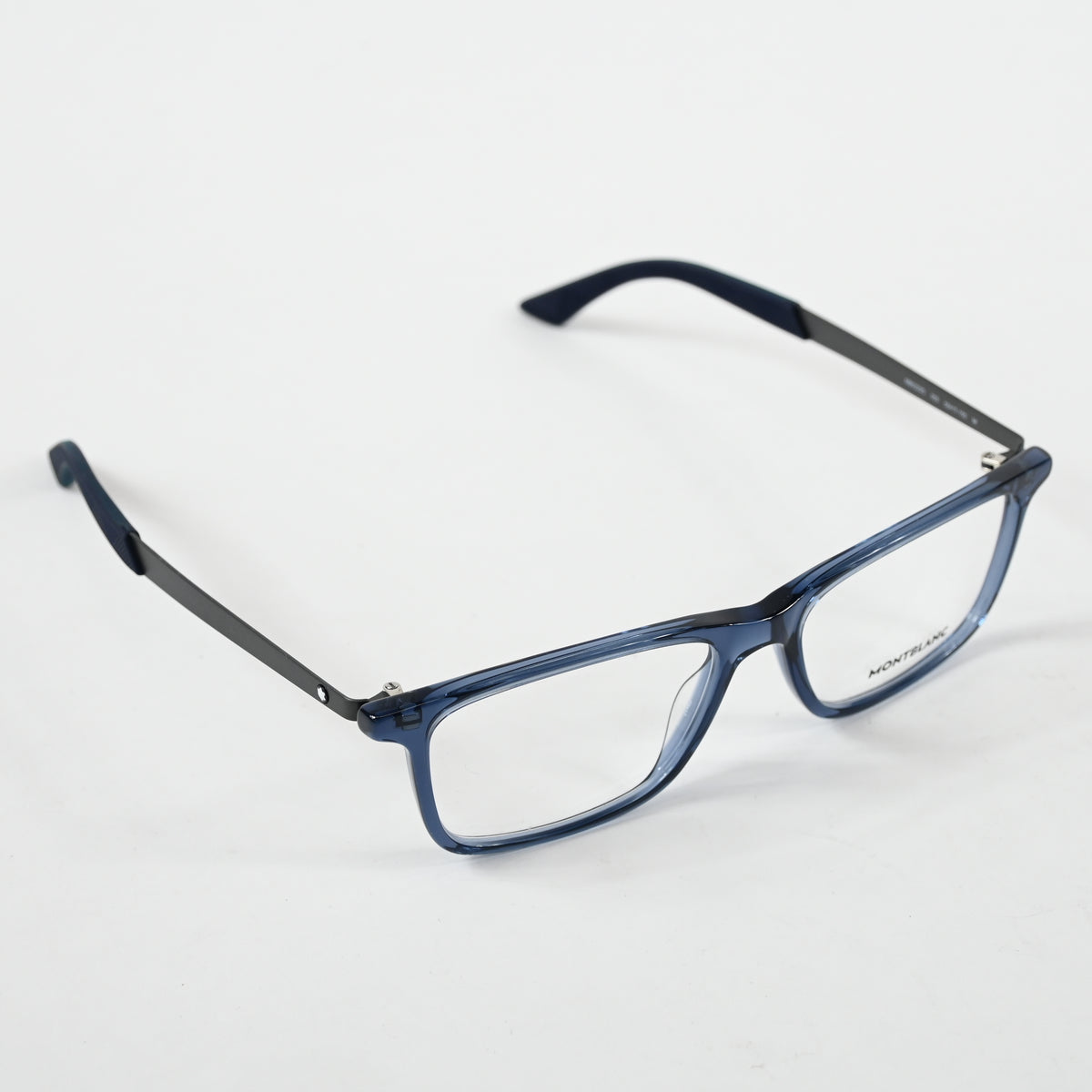 Montblanc MB0333O 003 Mens Authentic Eyeglasses Ruthenium/Blue, 55mm - New