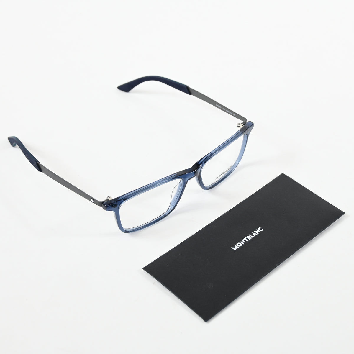 Montblanc MB0333O 003 Mens Authentic Eyeglasses Ruthenium/Blue, 55mm - New