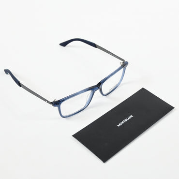 Montblanc MB0333O 003 Mens Authentic Eyeglasses Ruthenium/Blue, 55mm - New