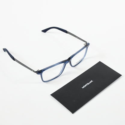 Montblanc MB0333O 003 Mens Authentic Eyeglasses Ruthenium/Blue, 55mm - New